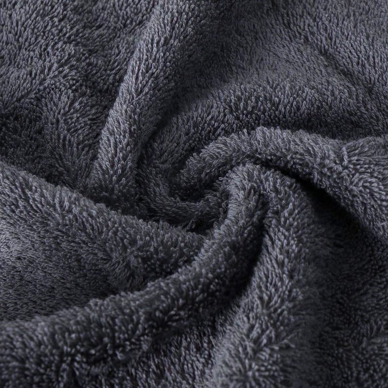 Sunshinejing 3-Piece Bath Towel Set - 55.1 x 28 Inch, 29.5 x 13.4 Inch, 12.6 x 12.6 Inch - 100% Cotton, Grey - Image 3